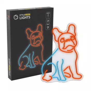 Neona apgaismojuma zīme Suns MANTA SNL68MT franču buldoga stilā