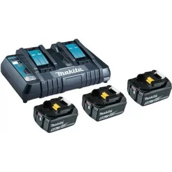 Makita DC18RD - Akumulatoru lādētājs + 3x akumulators - Li-Ion - 5 Ah - 2x lādēšana