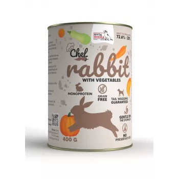SYTA MICHA Chef Rabbit ar dārzeņiem - Slapjā suņu barība - 400 g