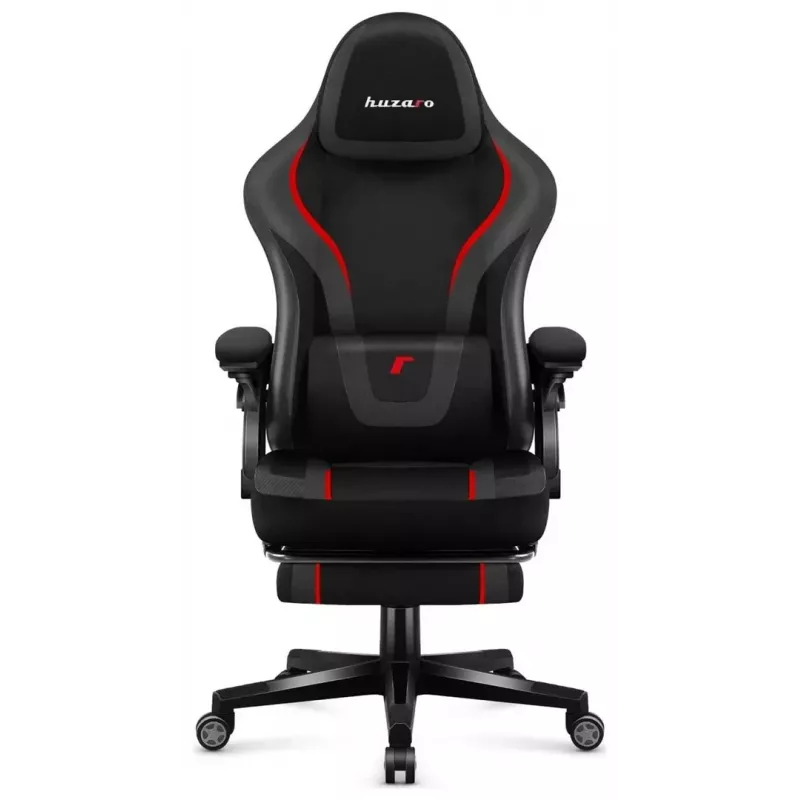 Gaming krēsls huzaro Force 4.6 — auduma sēdeklis, regulējams augstums un atzveltnes slīpums, jostas atbalsts, 130 kg, sēdekļa platums 41 cm