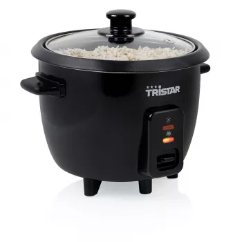 Rīsu plīts Tristar RK-6141, 0,6 L, 300 W, melna, ar pogu vadību