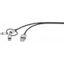 Renkforce USB kabelis USB 2.0 USB-A spraudnis, USB-C™ spraudnis, USB-Micro-B spraudnis, Apple Lightning spraudnis 3.00 m tumši pelēks pinums (RF-3334578)