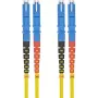 Šķiedru optikas savienotājkabelis helos E2000/E2000 Duplex 9/125µm OS2 0,5 m