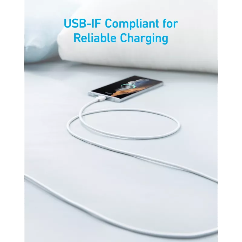 Anker A81H5G21 USB A uz USB C kabelis — 0,9 m, balts