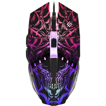 Spēļu pele DEFENDER GM-670L abpusēja optiskā, 2400 DPI, 5 pogas, vadu, melna, RGB
