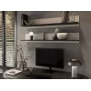Peldošo plauktu komplekts Cama Meble SOHO 125×20×20 cm, skaidu plātne, smilškrāsas/melns, 2 gab.