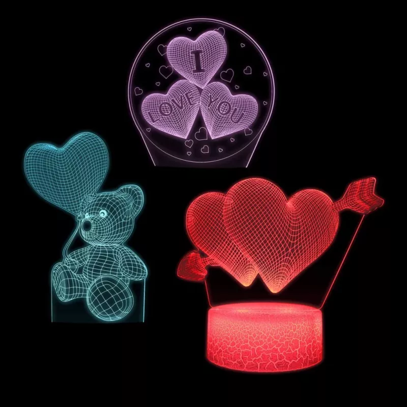 Manta SNL115RGB LED dekoratīvā lampa ar 3D sirds efektu
