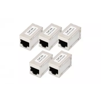 Digitus CAT 6A modulārie savienotāji, ekranēti, 5 gab., RJ-45 zeltīti kontakti