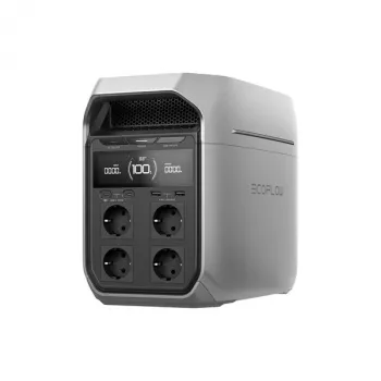 Pārnēsājama elektrostacija EcoFlow DELTA 3 Plus — LiFePO4 1024 Wh, 1800 W, 4 AC kontaktligzdas, 12.5 kg