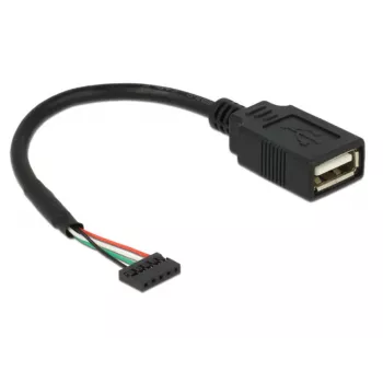 USB kabelis DeLOCK 84831 USB 2.0 0.15 m Melns