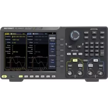 VOLTCRAFT FG-31602T funkciju ģenerators, tīkla barošana, 1 µHz - 160 MHz, 2 kanāli, patvaļīgs, troksnis, impulss, taisnstūris, sinusoidāls, trīsstūris