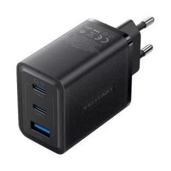 Vention FERB0-EU lādētājs kontaktligzdai 65 W, 3 USB porti, melns