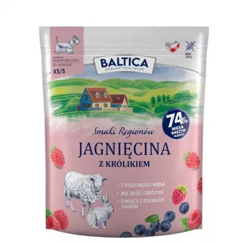 Baltica Smaki Regionow Small Breeds Lamb with Rabbit sausā barība suņiem, XS/S 1 kg