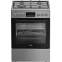 BEKO Plīts FBMA61330GXDT | Gāzes virsma + Elektriskā cepeškrāsns | 60 cm | Nerūsējošais tērauds