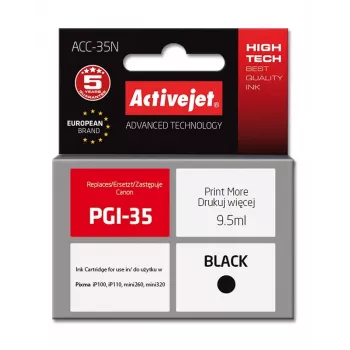 Activejet ACC-35N tintas kasetne (aizstāj Canon PGI-35; Supreme; 9.5 ml; melna)