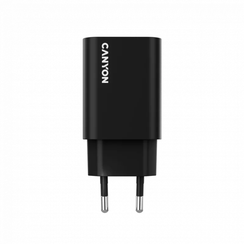 Sienas lādētājs CANYON OnCharge 30CL 30W PD 1 ports EU spraudnis Melns