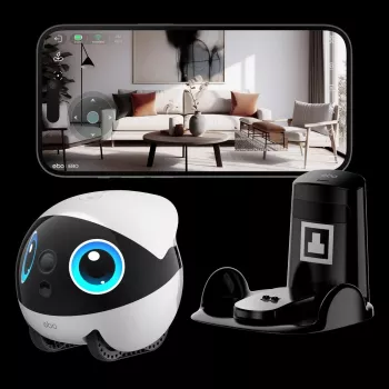 Enabot EBO Air 2 Plus mājas pavadonis robots, 3K kamera, nakts redzamība, Wi-Fi, balts