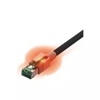 EasyLan DualBoot LED patch kabelis RJ45 S/FTP Cat.6A (Class EA) - ar saCon savienotāju - LSOH - melns