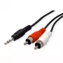 ROLINE Audio kabelis Mini-Phone Stereo 3,5 mm (M) uz RCA (M) - 5 m - ekranēts - melns (11.09.4345)