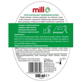 Mill ALPINIC Gludināšanas palīglīdzeklis šķidrais aerosols 500 ml