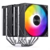 CPU dzesētājs Jonsbo CA80 divtorņu, 2×120mm PWM ventilatori, ARGB, melns