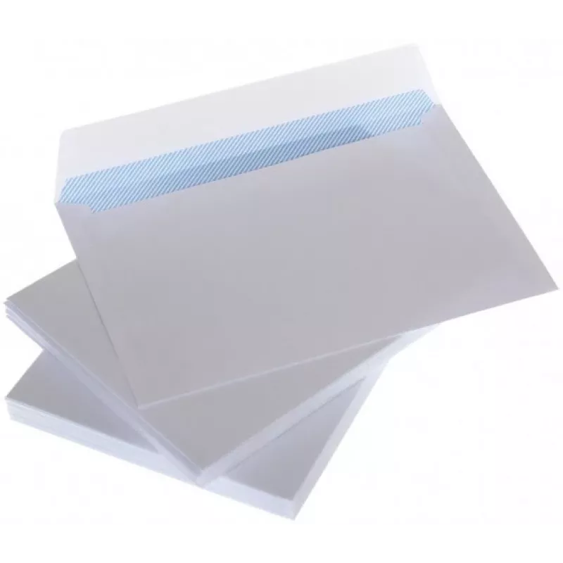 Aploksnes ar svītru C5 162x229 mm, baltas 80g, kaste 1000 gab.