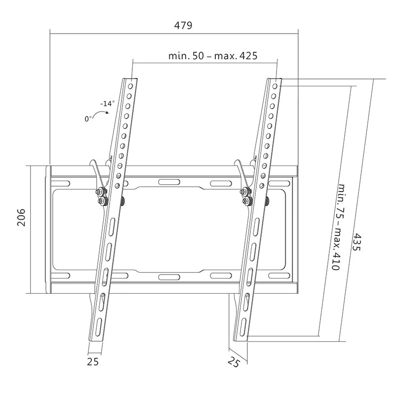 TV stiprinājums LogiLink BP0012 139,7 cm (55 collas) Melns