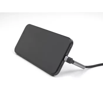 USB Type-C uz Lightning uzlādes un datu kabelis ar leņķa savienotāju un statīva funkciju, DELOCK 1.5 m, 9 V 3 A (MFi)