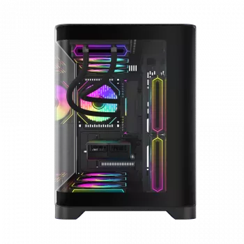 Gamemax HYPE-M BK korpuss | Melns | Micro-ATX | Barošanas bloks nav iekļauts