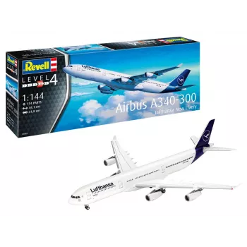 Plastmasas modeļa komplekts REVELL Airbus A340-300 Lufthansa Jaunā krāsojuma shēma 1:144