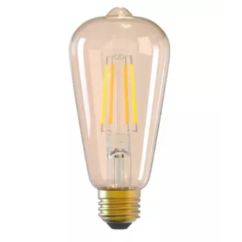 Tellur WiFi Filament E27 viedā spuldze, dzintara, silta/balta gaisma, dimmer, 6W, 806 lm