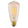 Tellur WiFi Filament E27 viedā spuldze, dzintara, silta/balta gaisma, dimmer, 6W, 806 lm