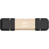 USB zibatmiņa Silicon Power DS72 250 GB, USB 3.2 Gen 2 Type-A / Type-C, alumīnijs/gumijas vāciņš, zelts