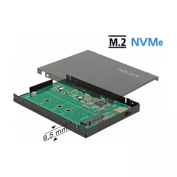 DeLOCK 42609 Melns M.2 SSD ārējais korpuss