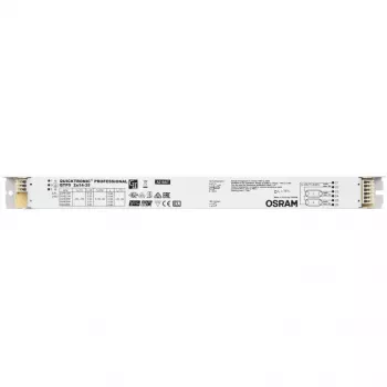 Barejs/LED draiveris Osram QTP5 2X14…35, kalpošanas laiks 100000 h, ieeja 198–264 V, 50/60 Hz, 24 A, -20–50 °C, 30×360×21 mm