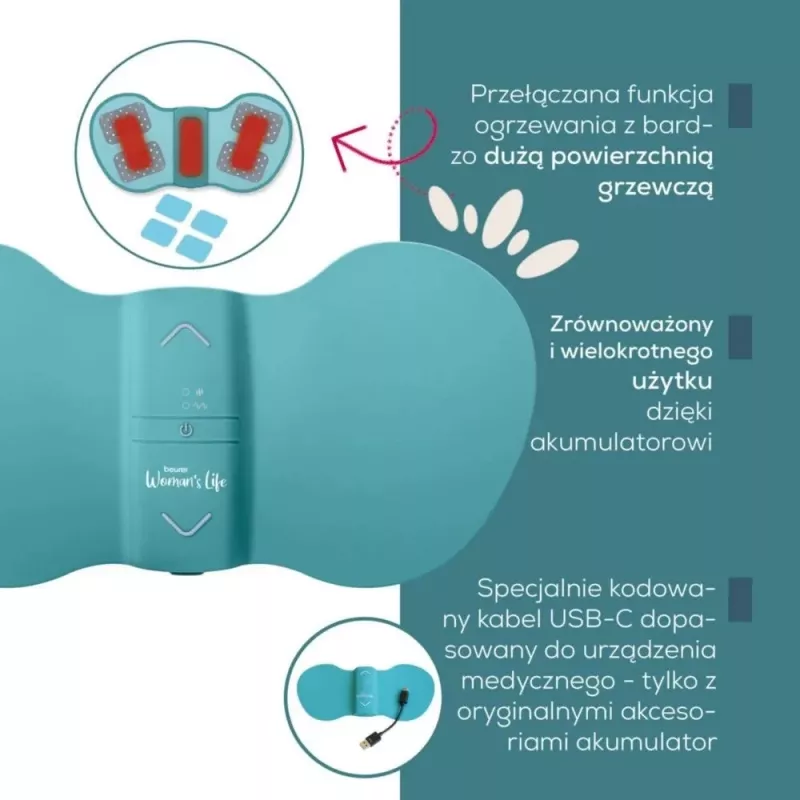 Menstruālo sāpju mazināšanas ierīce Beurer EM 55 ar TENS tehnoloģiju vēdera sāpju atvieglošanai