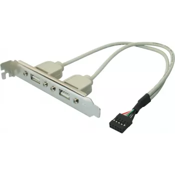 USB 2.0 iekšējais kronšteins ShiverPeaks 75620 ar 2 × Type-A portiem un 10-pinu mātesplates savienotāju