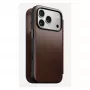 Mobilā telefona maciņš Nomad Modern Leather Folio iPhone 17 Pro, āda/alumīnijs, 16 cm (6.3 collas) brūns, 4 kabatiņas kartēm