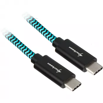USB 3.2 Gen 2 kabelis, USB-C spraudnis > USB-C spraudnis (melns/gaiši zils, 0,5 m, pīts)