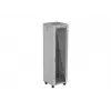 19 collu 42U LANBERG stāvošais skapis 600×600 mm Pelēks ar stikla durvīm un LCD (Flat Pack)