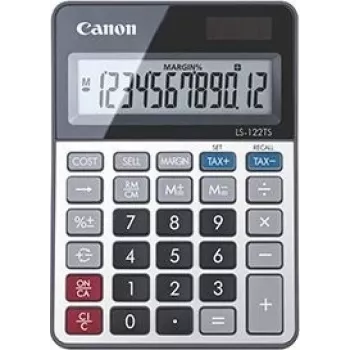 Canon LS-122TS galda kalkulators ar 12 ciparu displeju, pelēks