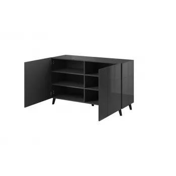 Cama Kumode 2D REJA grafīta pelēks glancēts/grafīta pelēks glancēts
