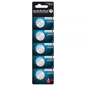 Litija baterija mini everActive CR2025 - blister 5 gab.