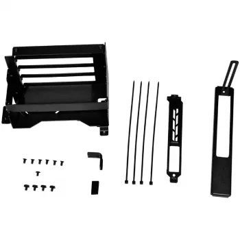 Lian Li O11DEXL-1X Upright GPU-Brackets melns - vertikālas videokartes montāžas komplekts korpusam O11DEXL-W - bez pacēlāja kabeļa - 4 slotiem