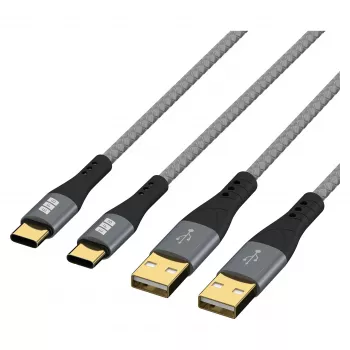 EFB Elektronik USB-A uz USB-C kabeļu komplekts 60W QC 3A 2x1m - Digitāls/Dati (USB-AC-00006)