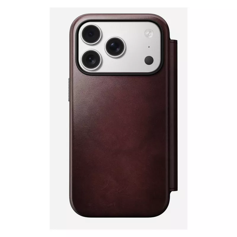 Mobilā telefona maciņš Nomad Modern Leather Folio Apple iPhone 17 Pro, 6,3 collu (16 cm), āda bordo