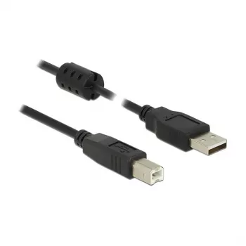 USB kabelis DeLOCK 84896 USB 2.0 1.5m USB A USB B Melns