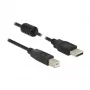 USB kabelis DeLOCK 84896 USB 2.0 1.5m USB A USB B Melns