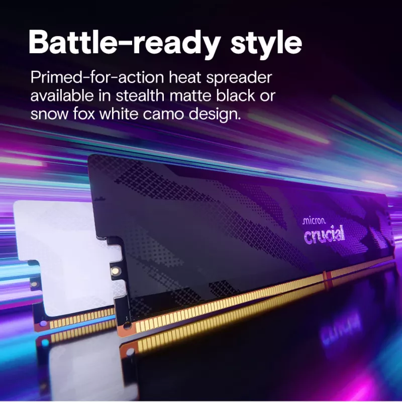 Crucial Pro OC 32GB (2x16GB) DDR5 PC5-48000C32 6400MHz Dual Channel Kit - Balts