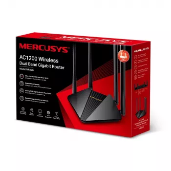 Mercusys MR30G bezvadu maršrutētājs Gigabit Ethernet divu joslu (2.4 GHz / 5 GHz) Melns